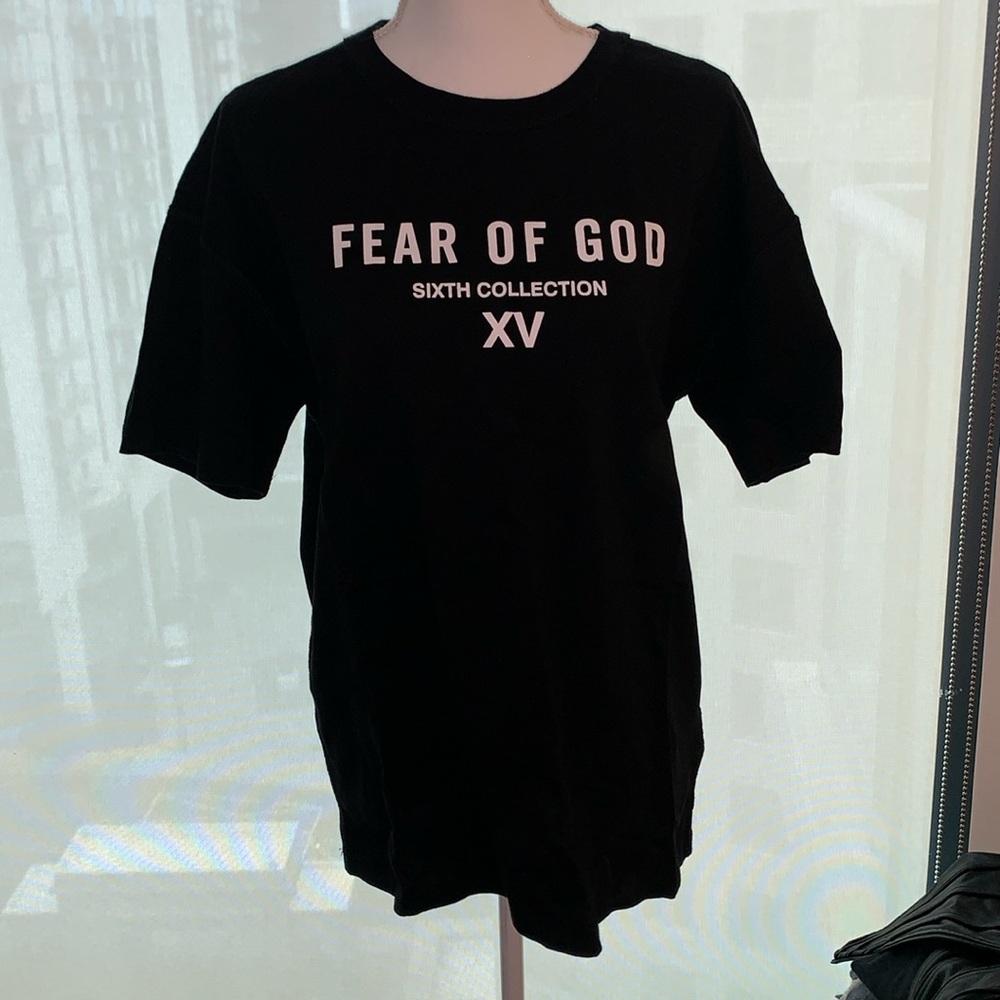 Fear of god sixth collection black t shirt large
